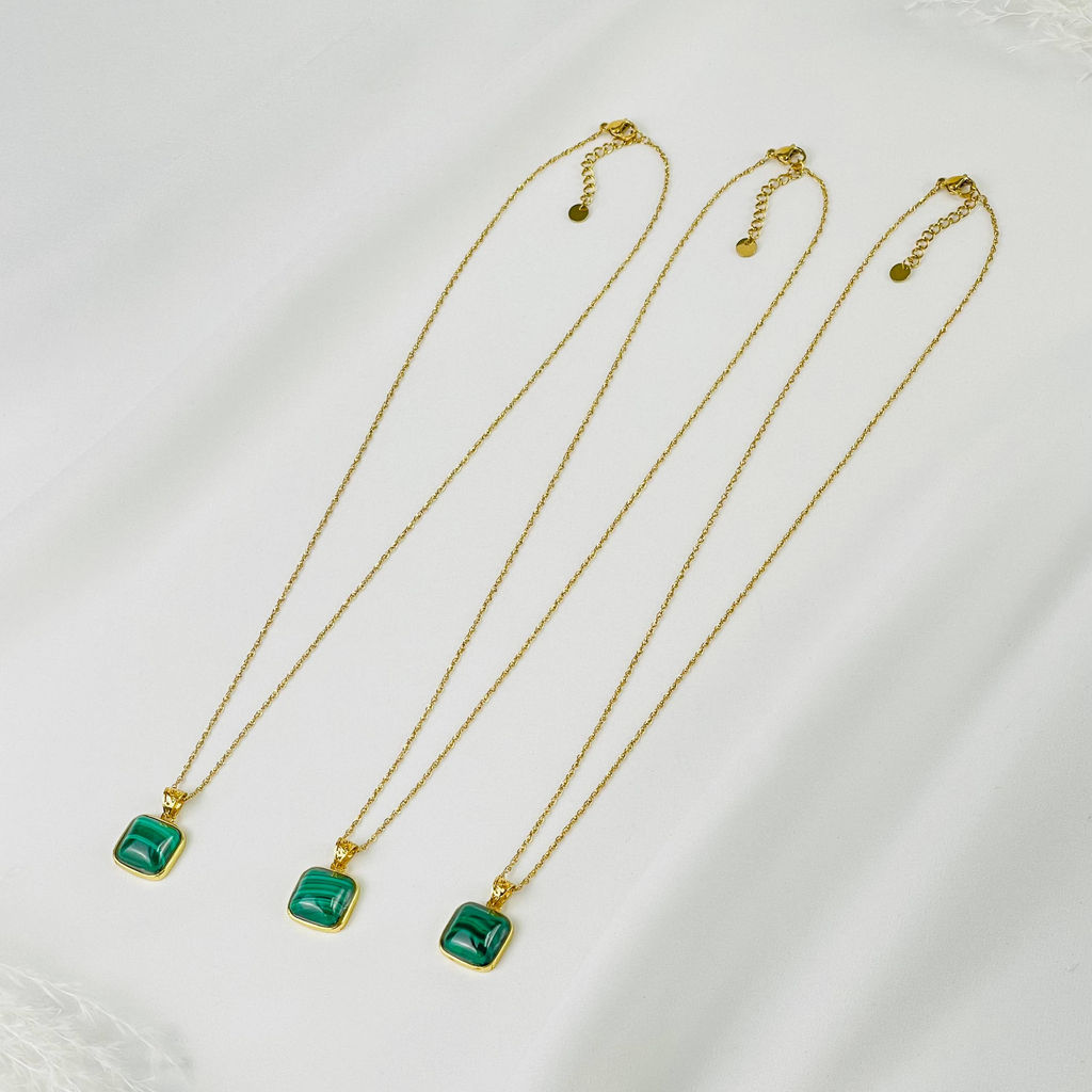 Кулон на цепочке из Малахита 45 см +