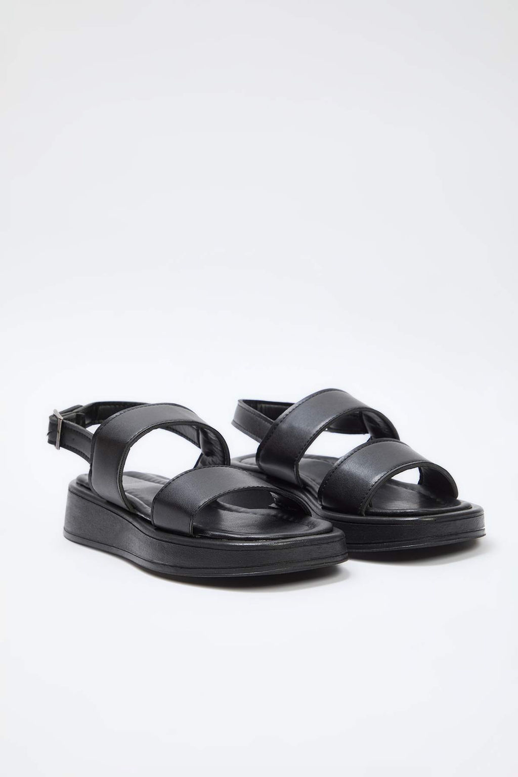 Siyah Cift Bantl? Kal?n Taban Kad?n Sandalet TAKSS25SD00072 - Trendyolmilla фото 7