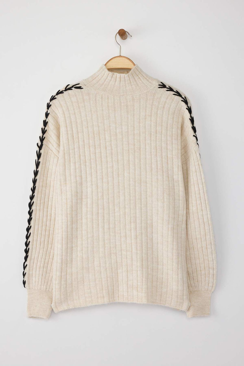 Tas Dik Yaka Nak?sl? Yumusak Dokulu Genis Kal?p Triko Kazak TWOAW25KZ00181 - Trendyolmilla фото 7