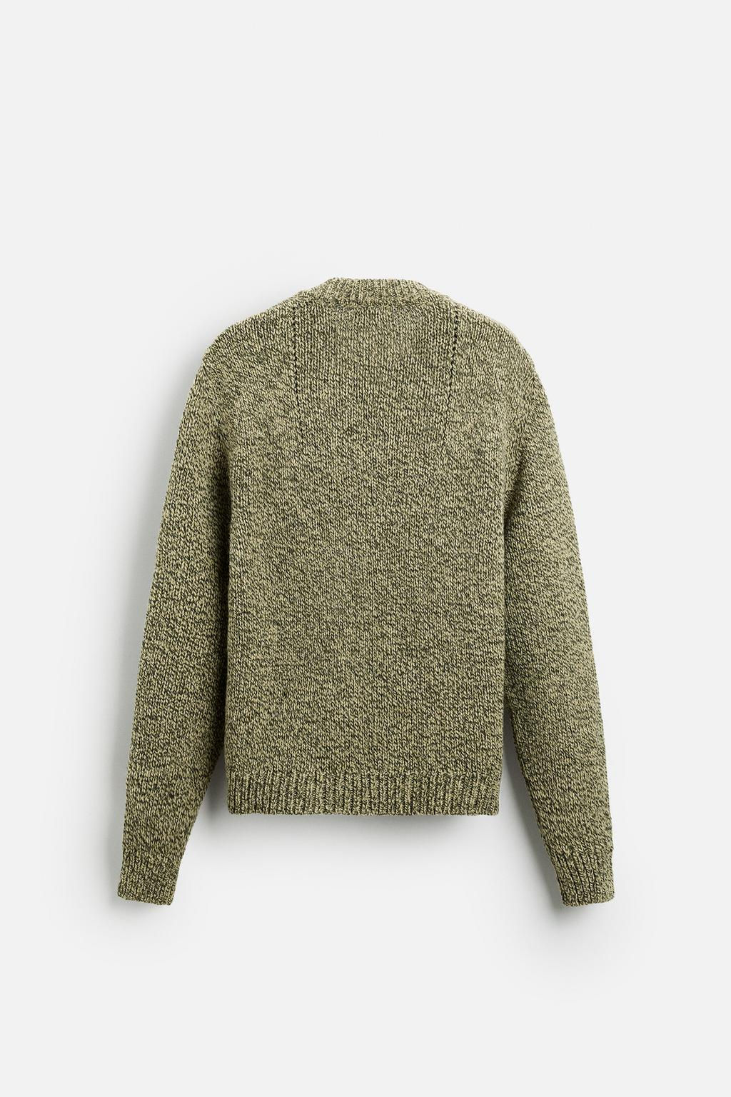 V-NECK SWEATER WITH TEXTURED WEAVE - Zara фото 8
