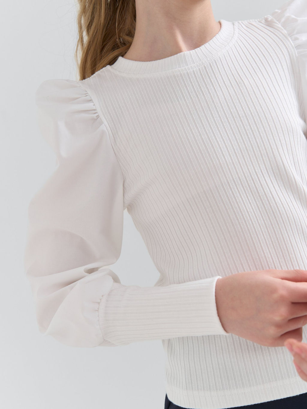 Блузка из лапши для девочки Белая 7+ - Bungly фото 6