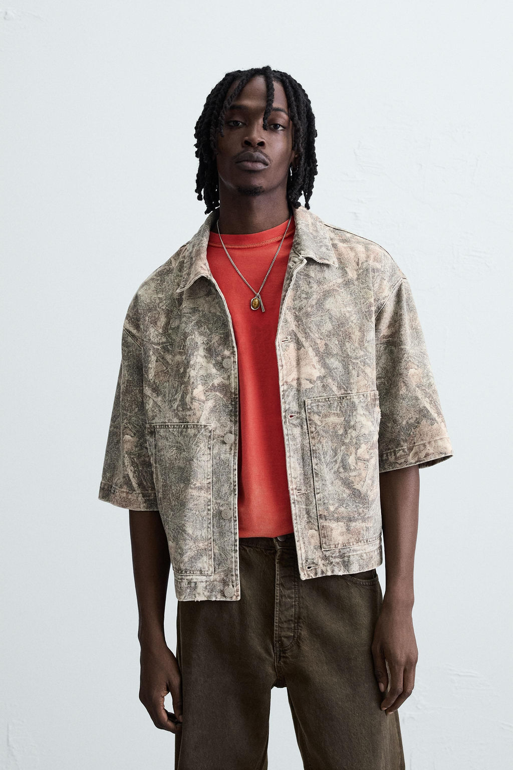 WASHED ABSTRACT PRINT OVERSHIRT - Zara фото 2