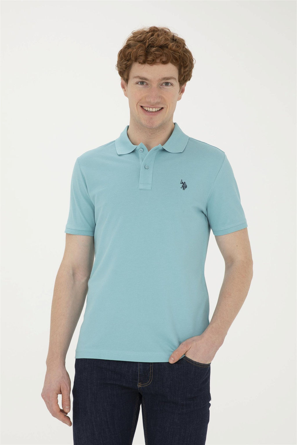 Мужская мятная базовая футболка - U.s. polo assn фото 3