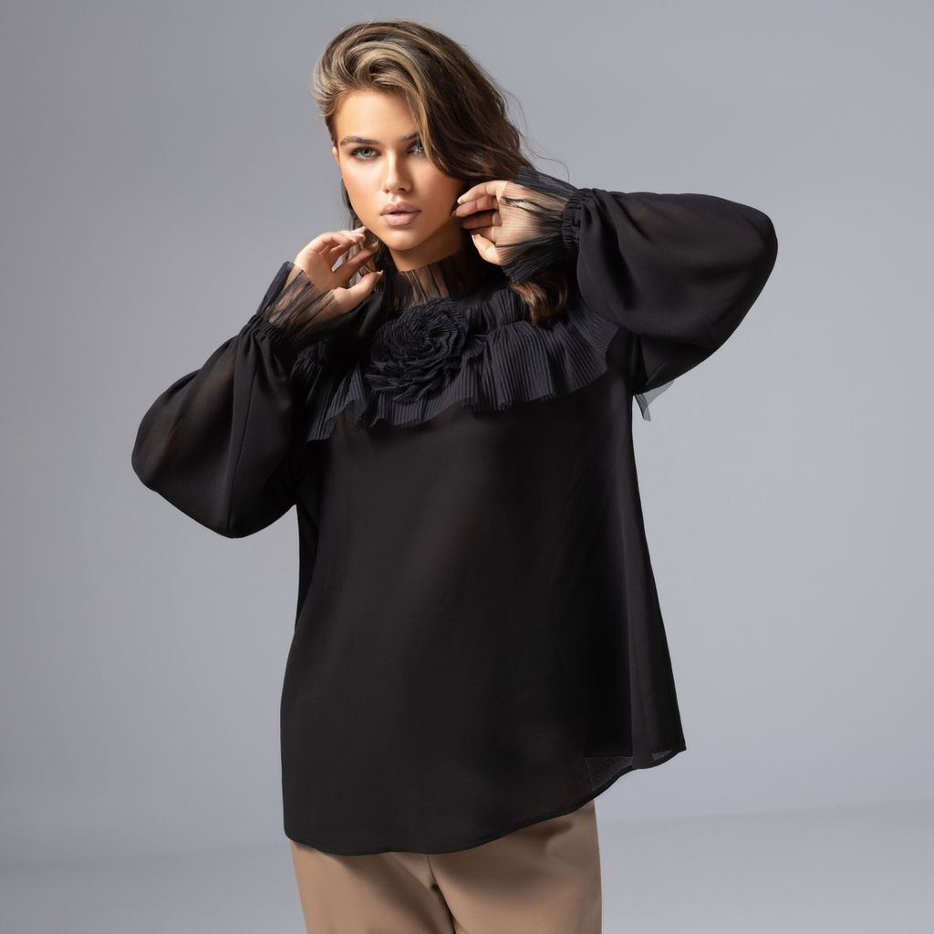 Блуза изящная и женственная, Мелодия сердца (ночь) - Charutti фото 2