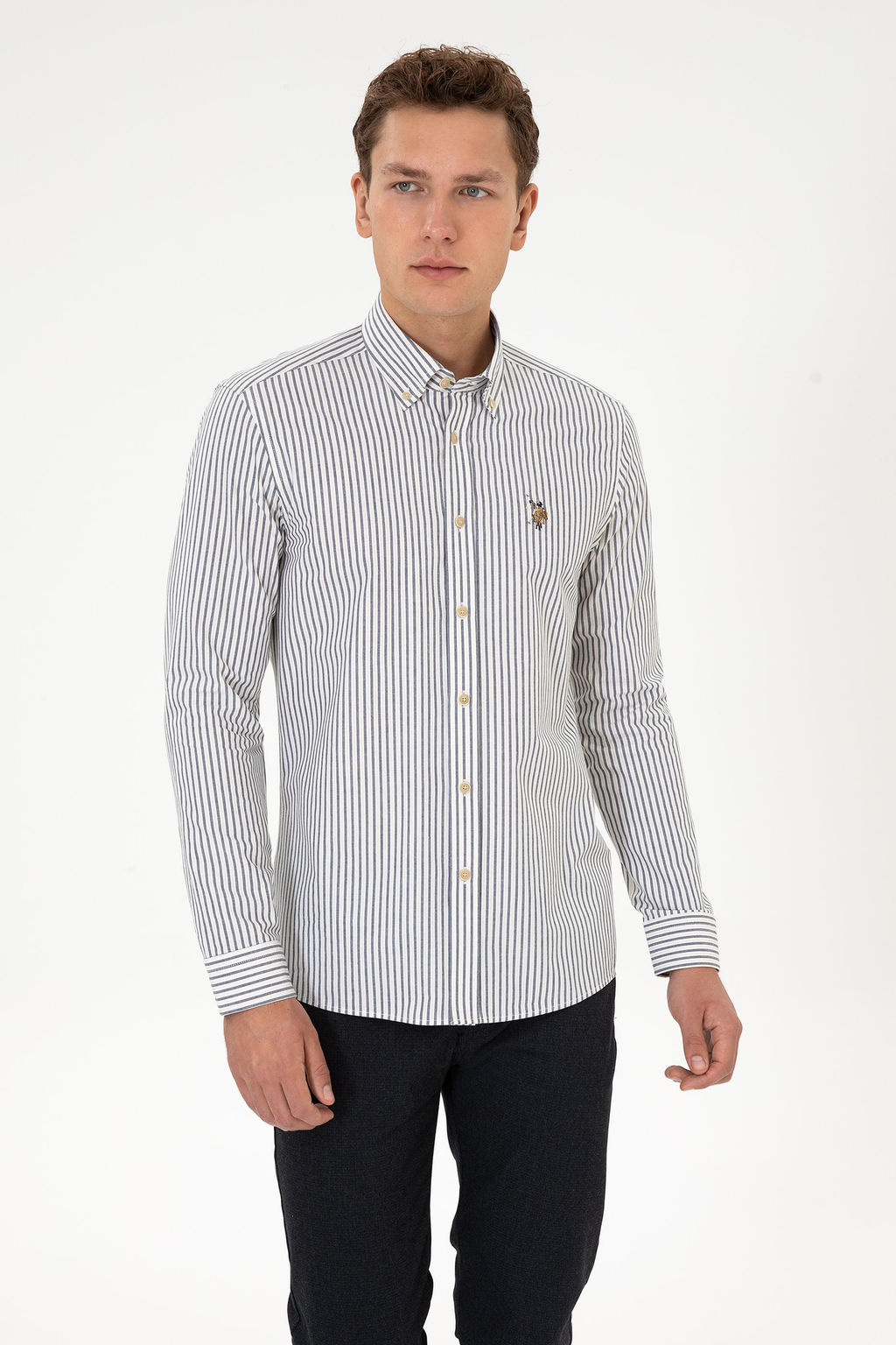 Erkek Beyaz Uzun Kollu G_mlek - U.s. polo assn фото 3