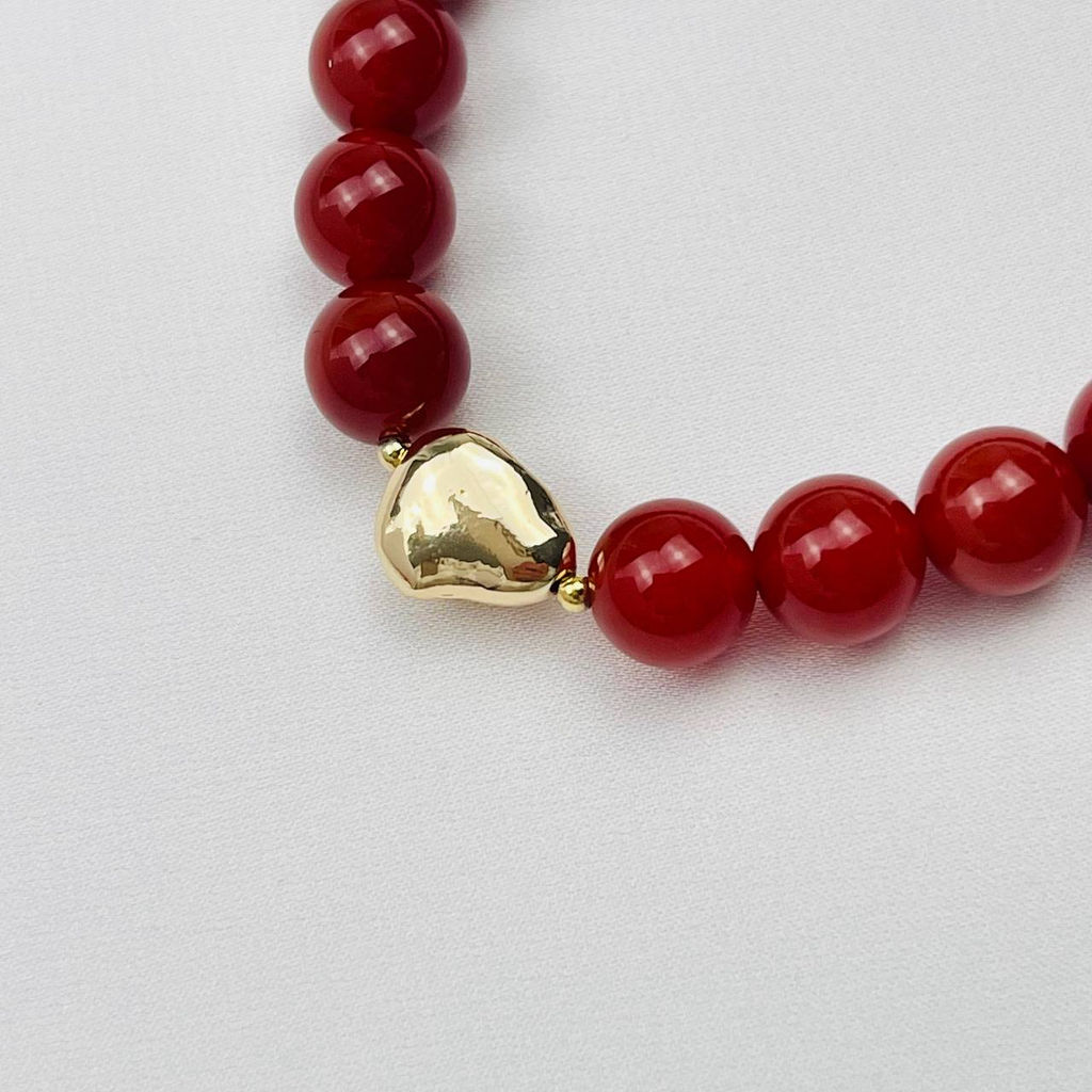 Браслет из Сердолика со вставкой 16,5 см