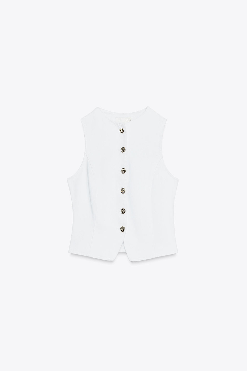 Z1975 DENIM WAISTCOAT WITH GOLD BUTTON - Zara фото 24