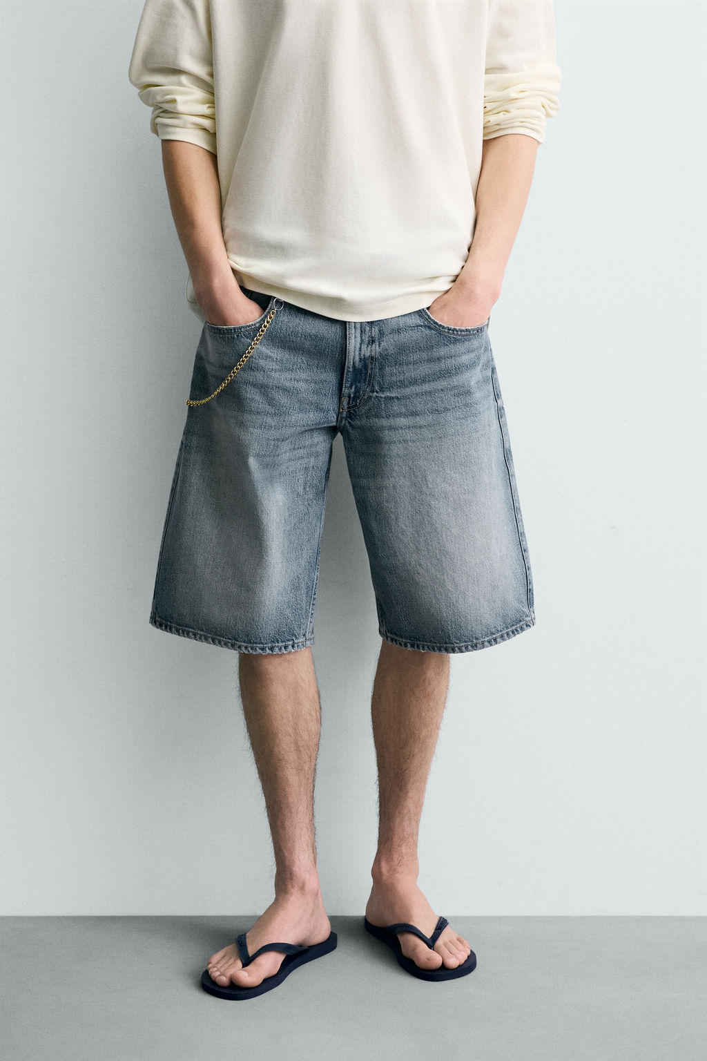 BERMUDA DENIM BAGGY FIT / Azul medio - Zara фото 2