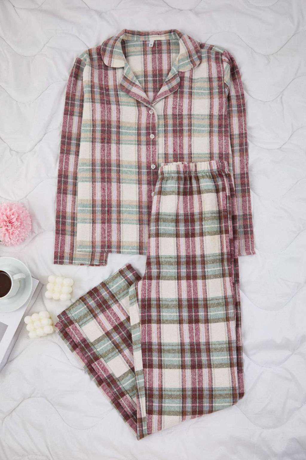 Cok Renkli Ekose / Kareli K?sl?k Kal?n Flanel Dokuma Pijama Tak?m? THMAW26PT00175 - Trendyolmilla фото 10