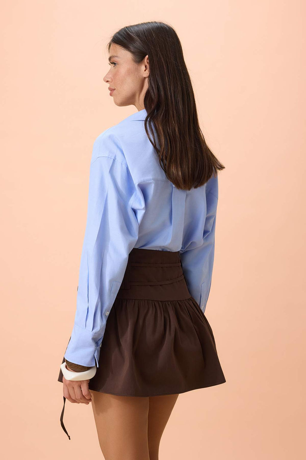 Kahverengi %100 Pamuk Gabardin Mini Etek TWOSS26ET00085 - Trendyolmilla фото 6