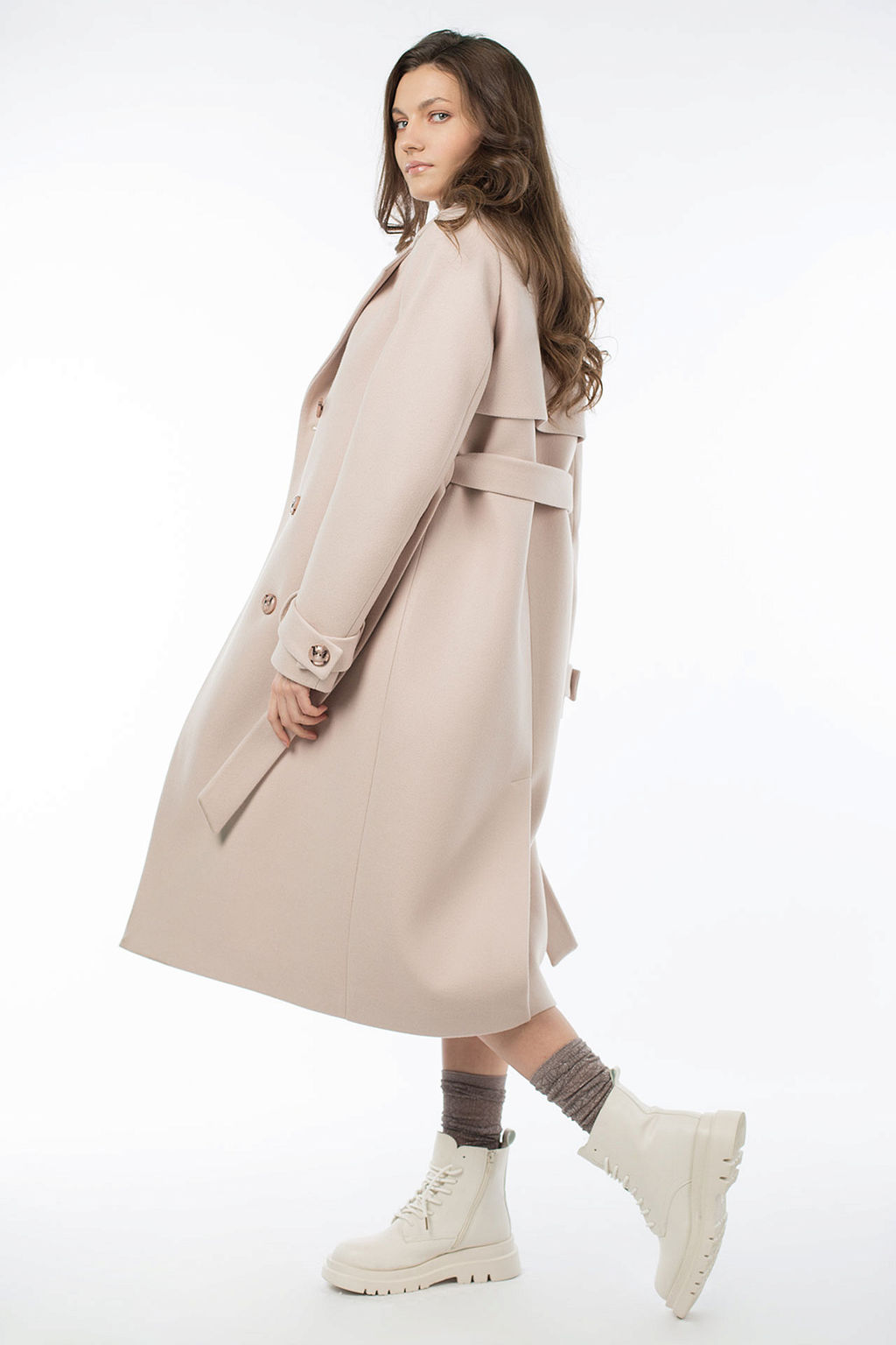 01-10880 Пальто женское демисезонное (пояс)