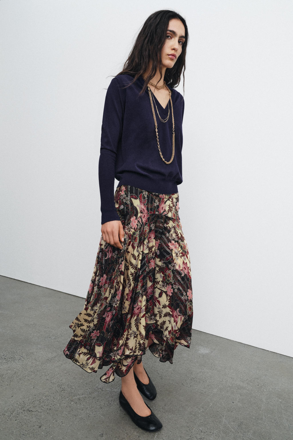 ZW COLLECTION FLORAL PRINT SKIRT - Zara фото 7