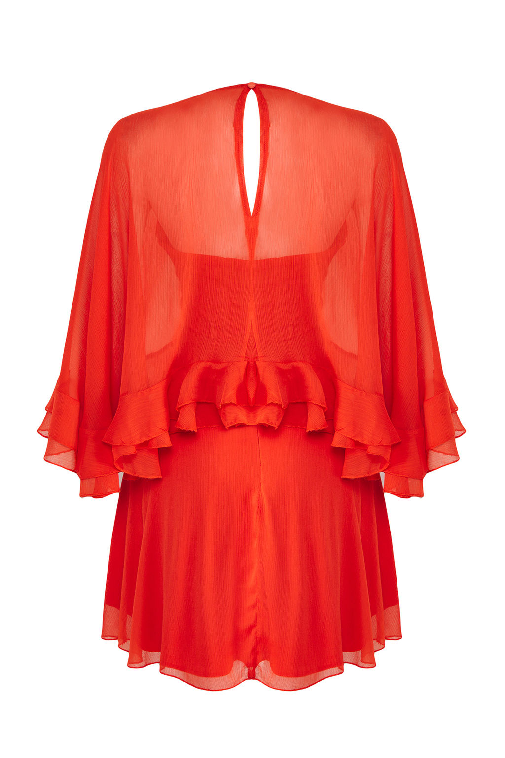 TRENDYOLMILLA Cok Renkli A-Kesim F?rf?rl? Astarl? Sifon Dokuma K?sa S?k Elbise TPRSS25EL00220  фото 12