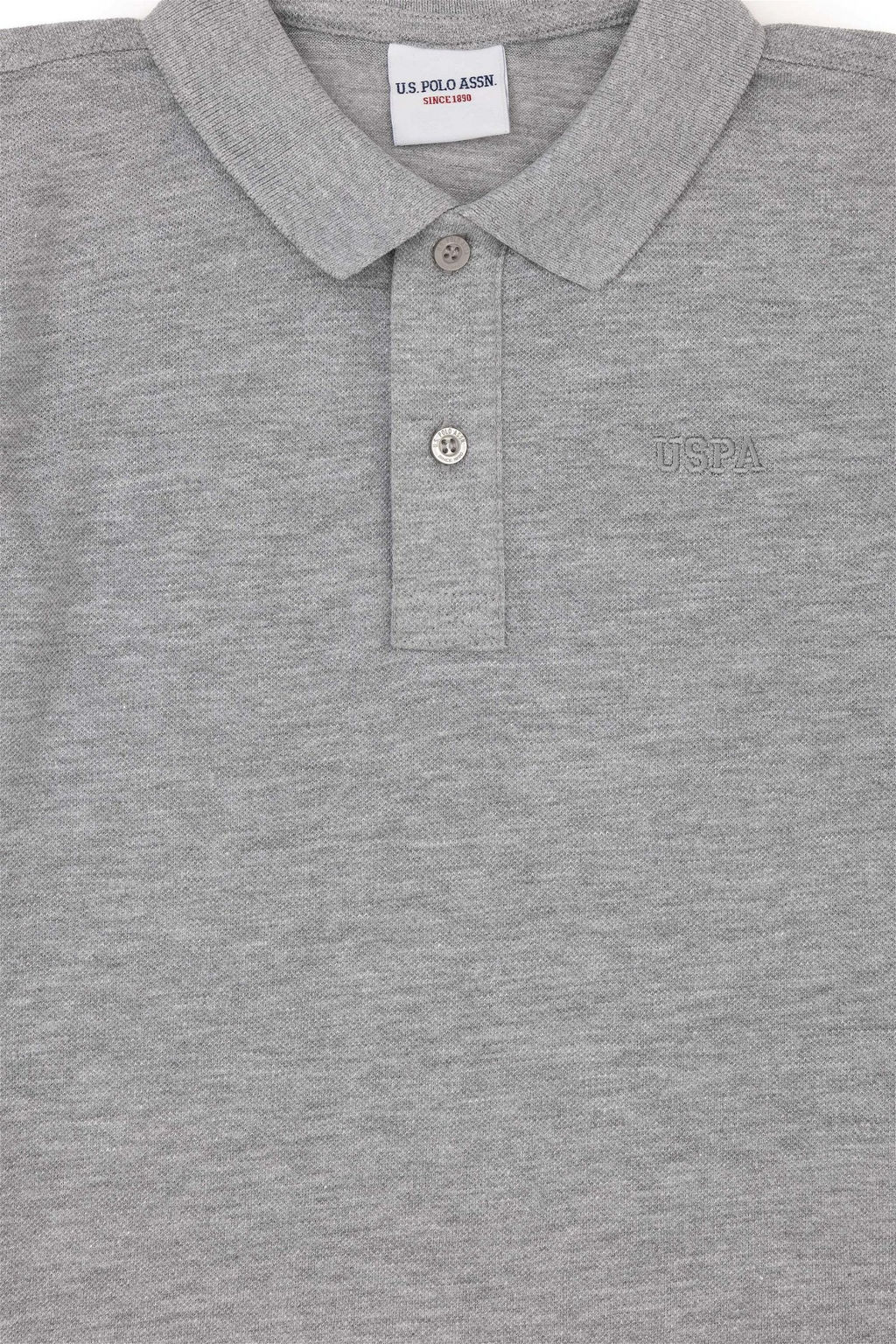 Серая меланжевая базовая футболка с воротником-поло для мальчиков Неожиданная скидка в корзине