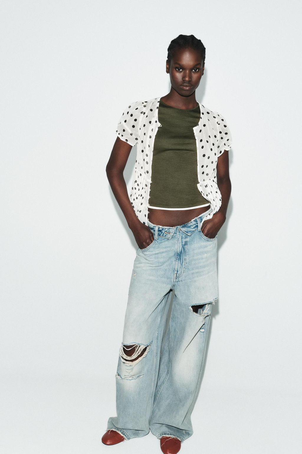 CONTRAST TRIM T-SHIRT - Zara фото 12