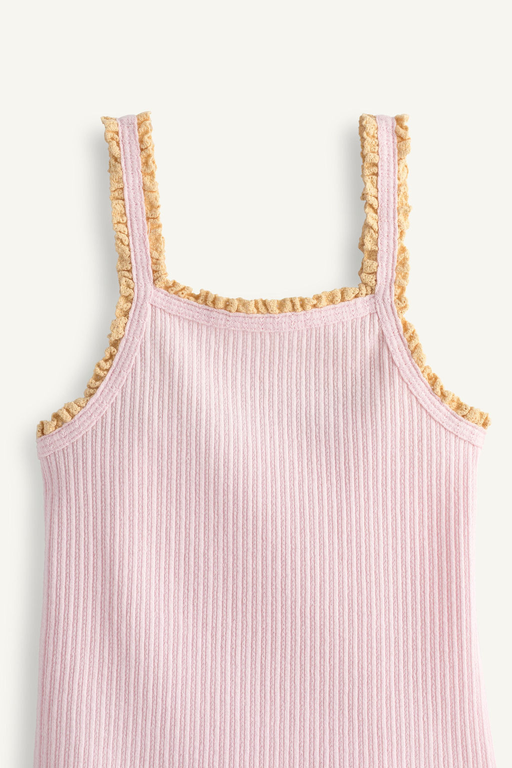 TOP TIRANTES RIB PUNTILLA CONTRASTE LIMITED EDITION / Rosa pastel - Zara фото 6