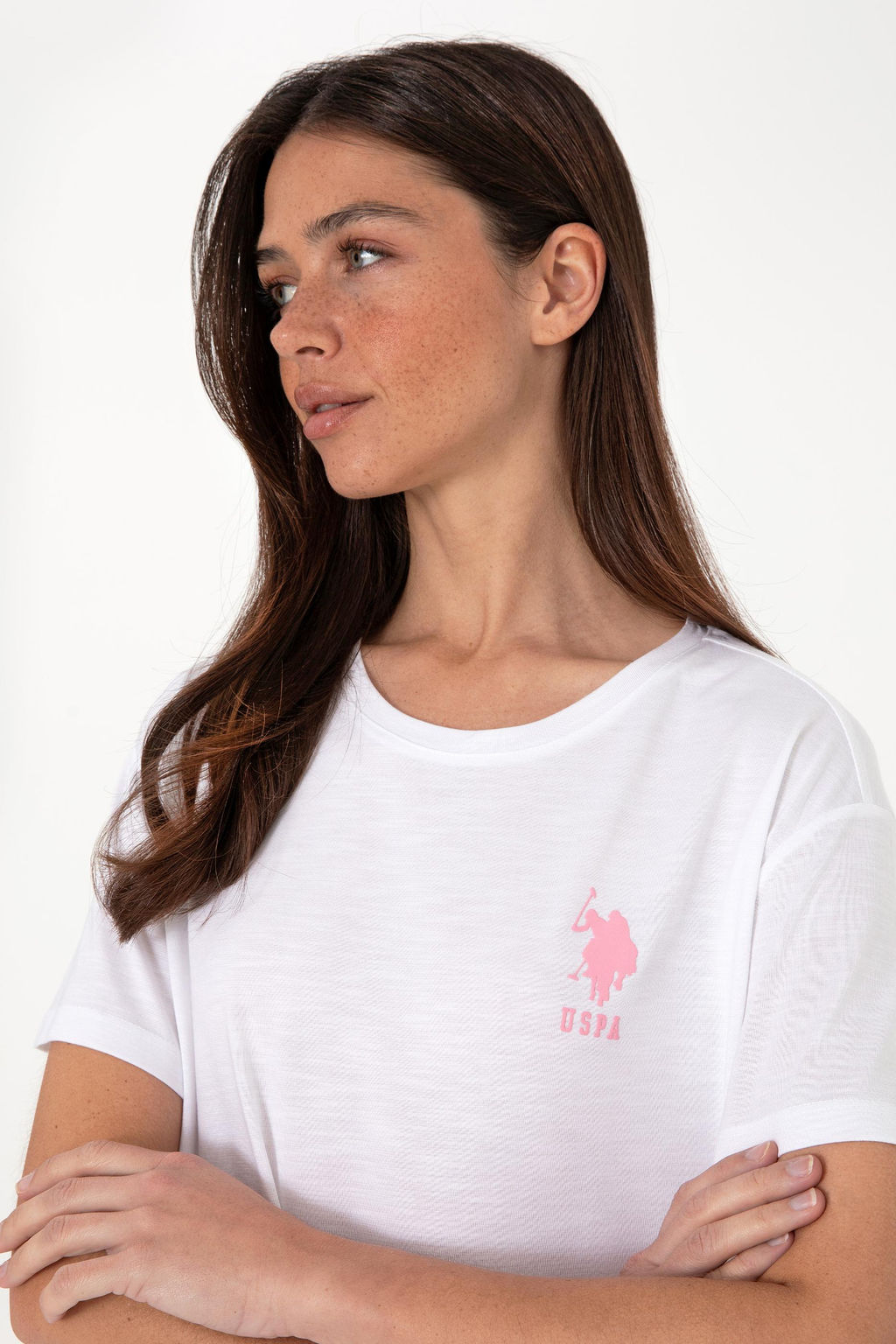 Kad_n Beyaz Bisiklet Yaka Ti__rt Sepette S_rpriz _ndirim - U.s. polo assn фото 3