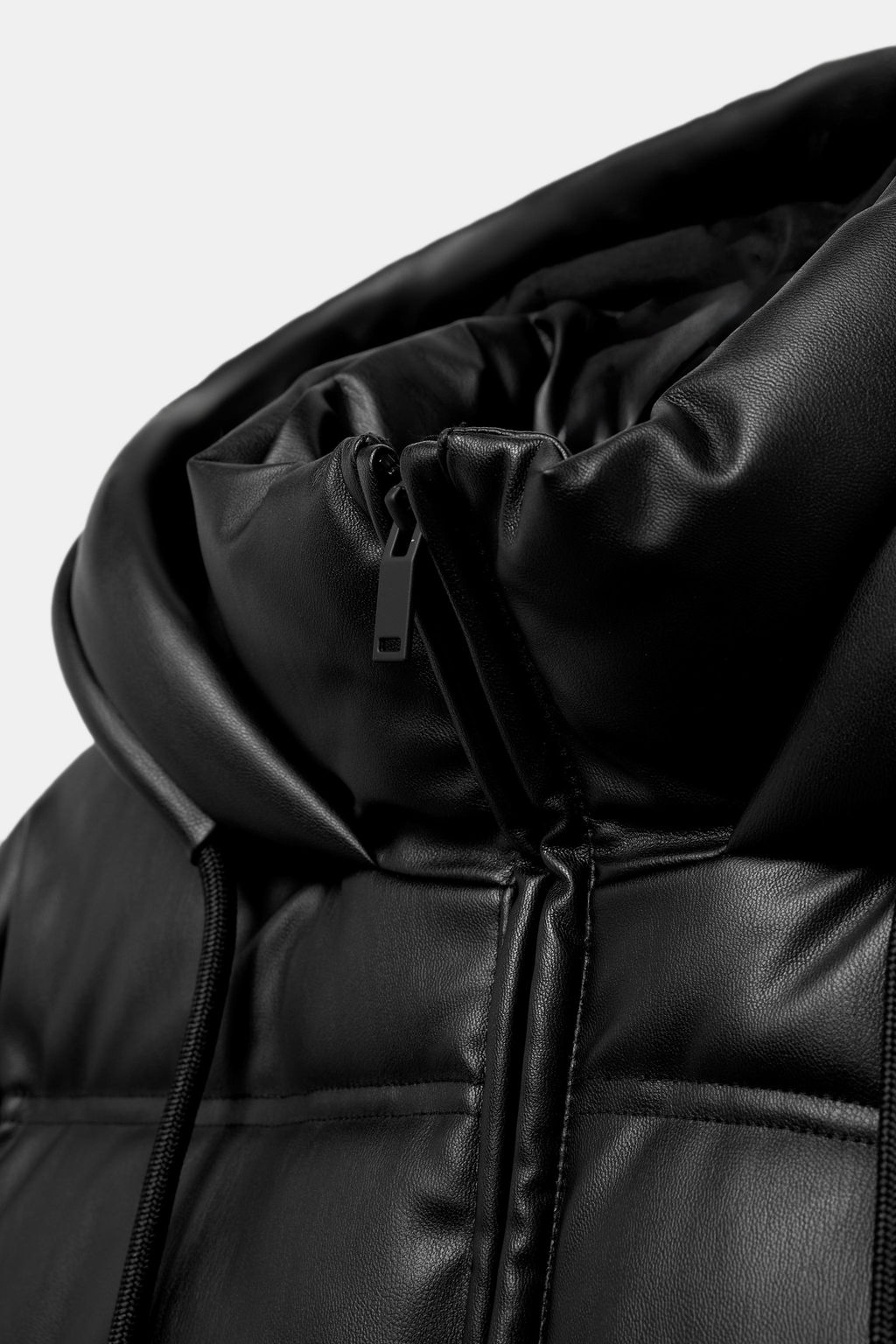 WATER-REPELLENT AND WINDPROOF QUILTED FAUX LEATHER ANORAK - Zara фото 17
