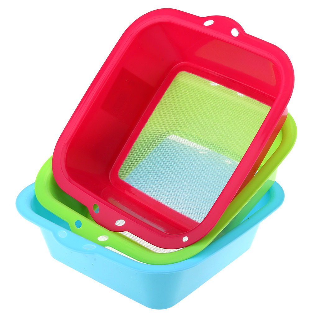 Сито пластмассовое Квадро 20х20см, h6,5см, цвета в ассортименте: салатовый, фуксия, голубой (24,2х22,3х6,5см) (Китай) - Домашняя мода фото 5