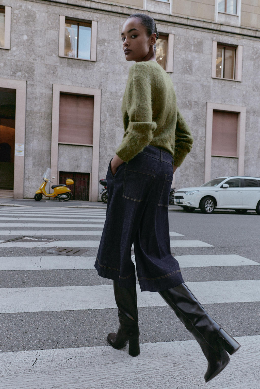 Z1975 LONG DENIM BERMUDA SHORTS WITH DARTS - Zara фото 6