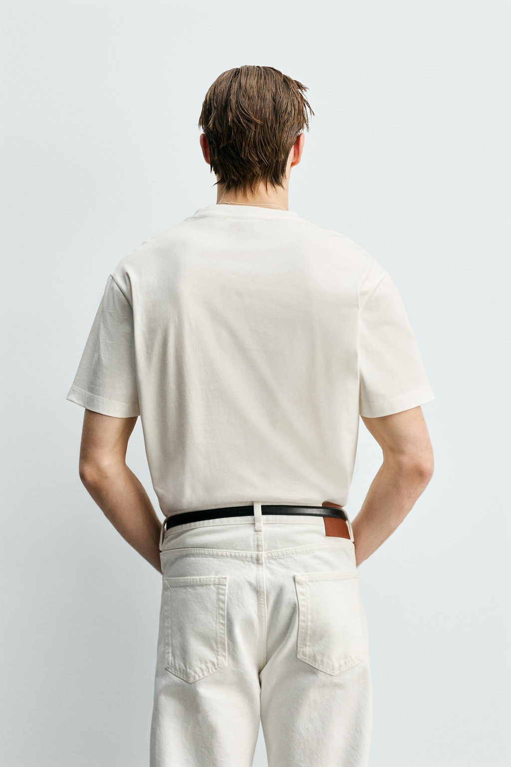 CAMISETA CROPPED FIT ACABADO MERCERIZADO / Blanco - Zara фото 3