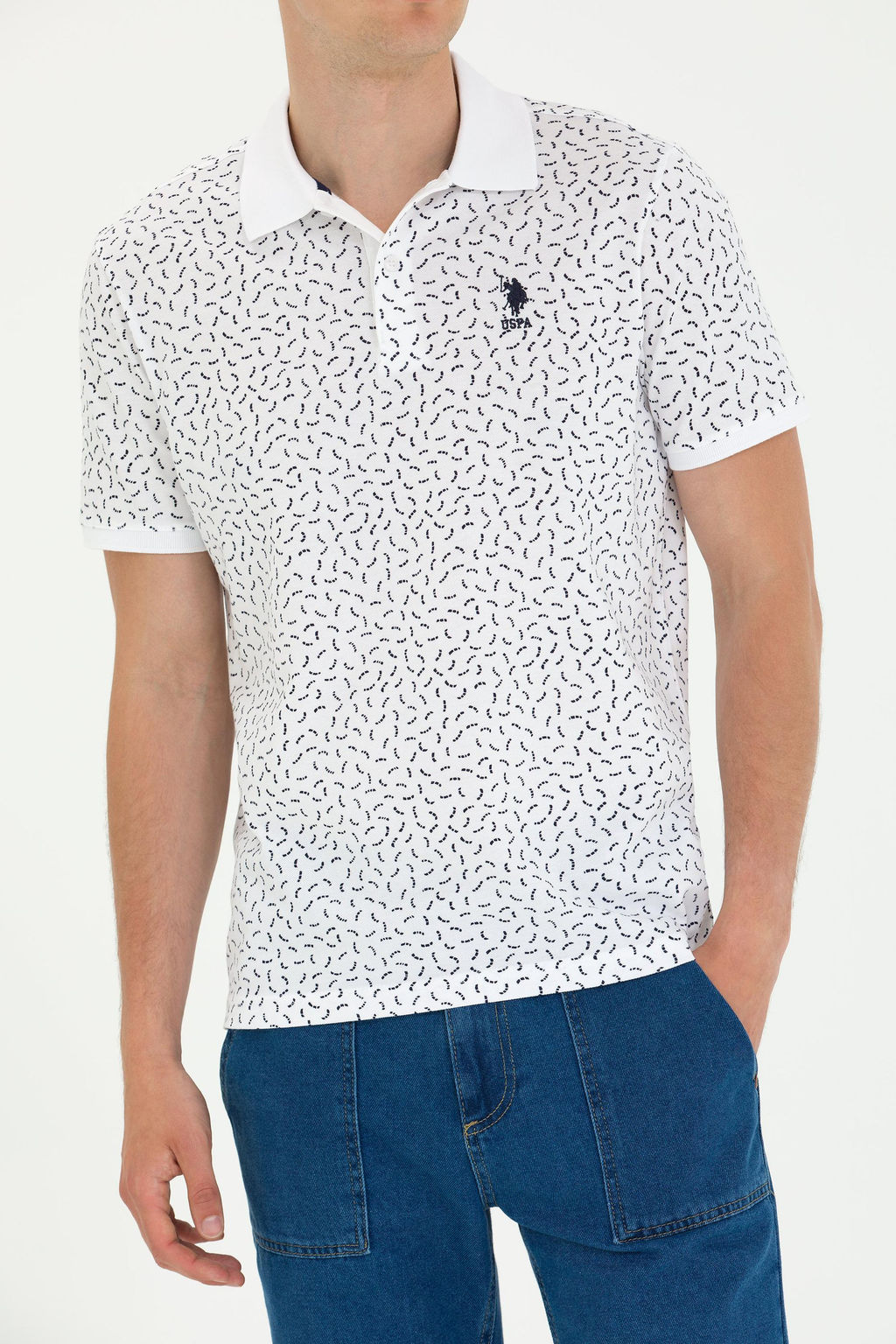 Мужская темно-синяя футболка с воротником-поло - U.s. polo assn фото 20