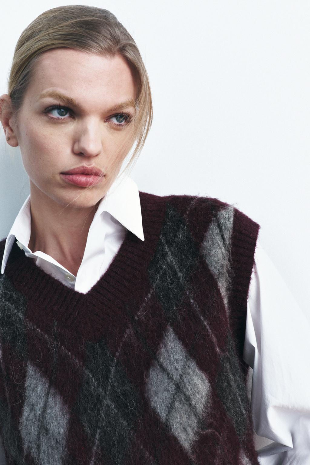 DIAMOND KNIT JUMPER VEST - Zara фото 2