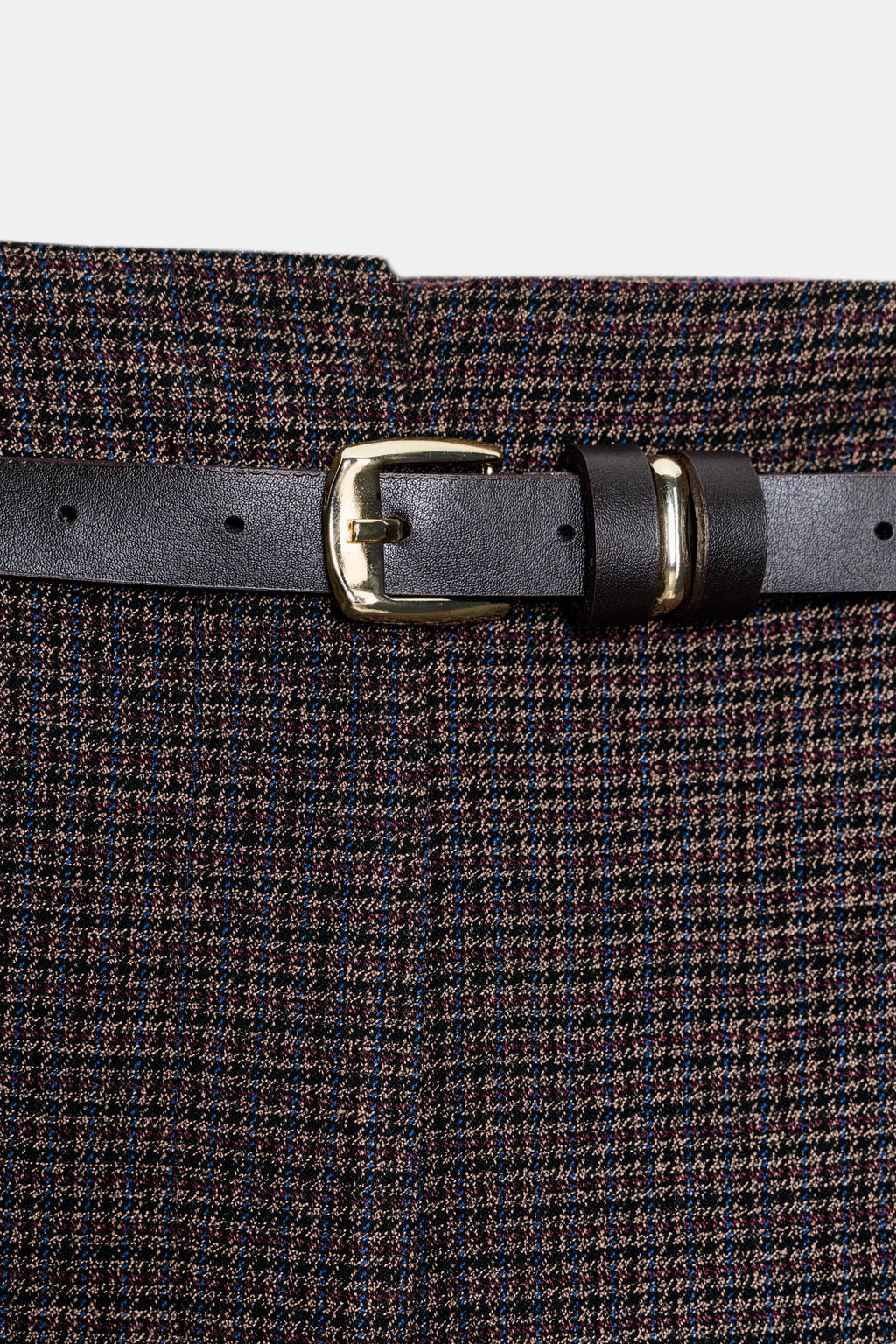 HOUNDSTOOTH TROUSERS WITH BELT - Zara фото 7