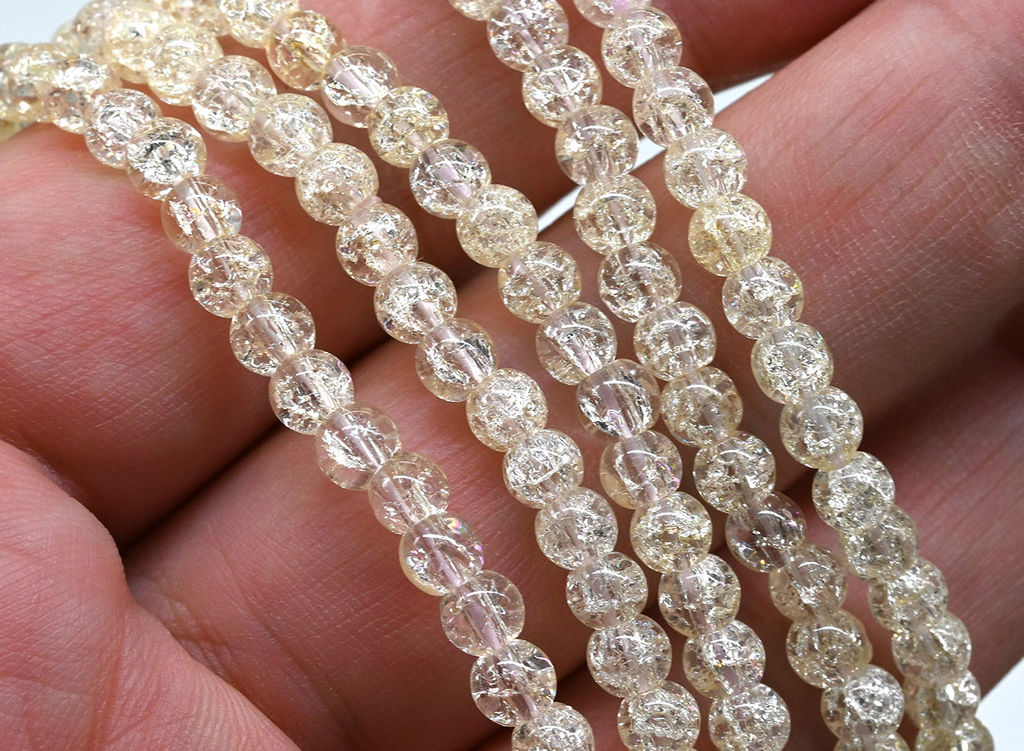 Браслет из сахарного кварца шарик 4мм цв.лимонный, 17см