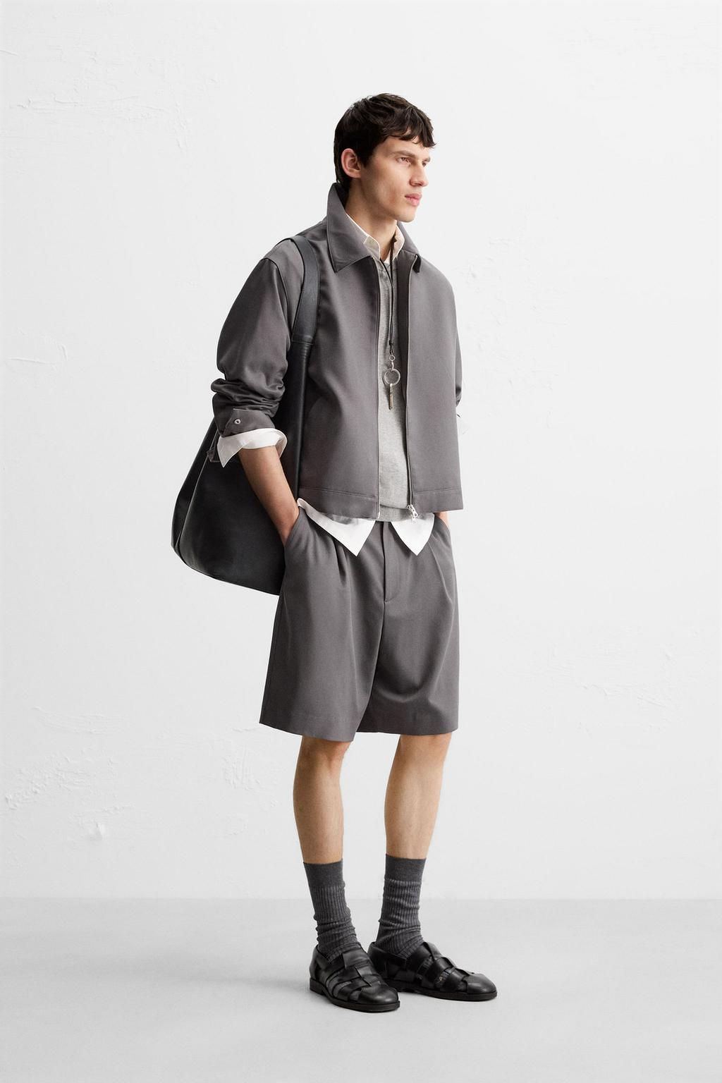 PLEATED RELAXED FIT BERMUDA SHORTS - Zara фото 11