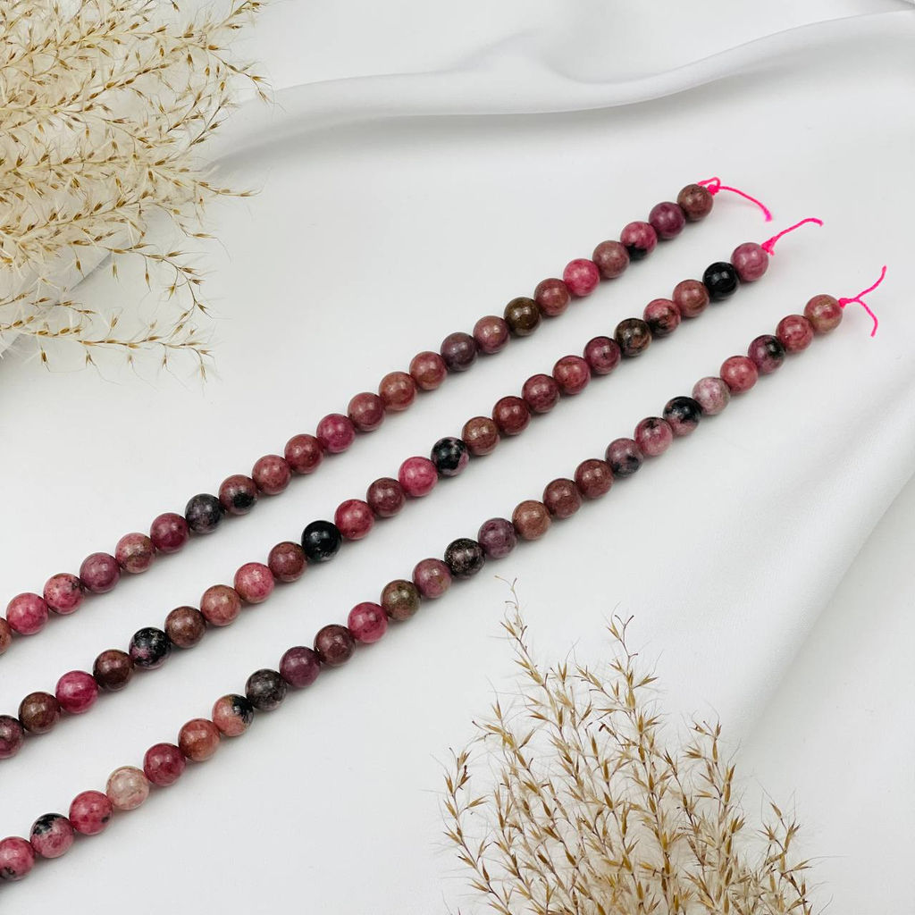 Бусины для украшений из Родонита (45 бусин)