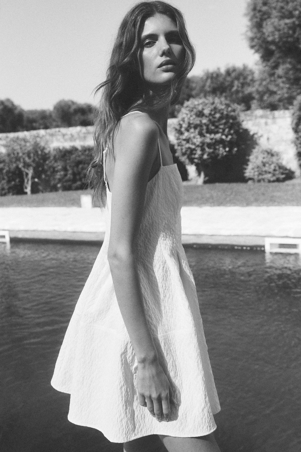 Vestido en tejido jacquard con tirantes espagueti - H&m фото 7