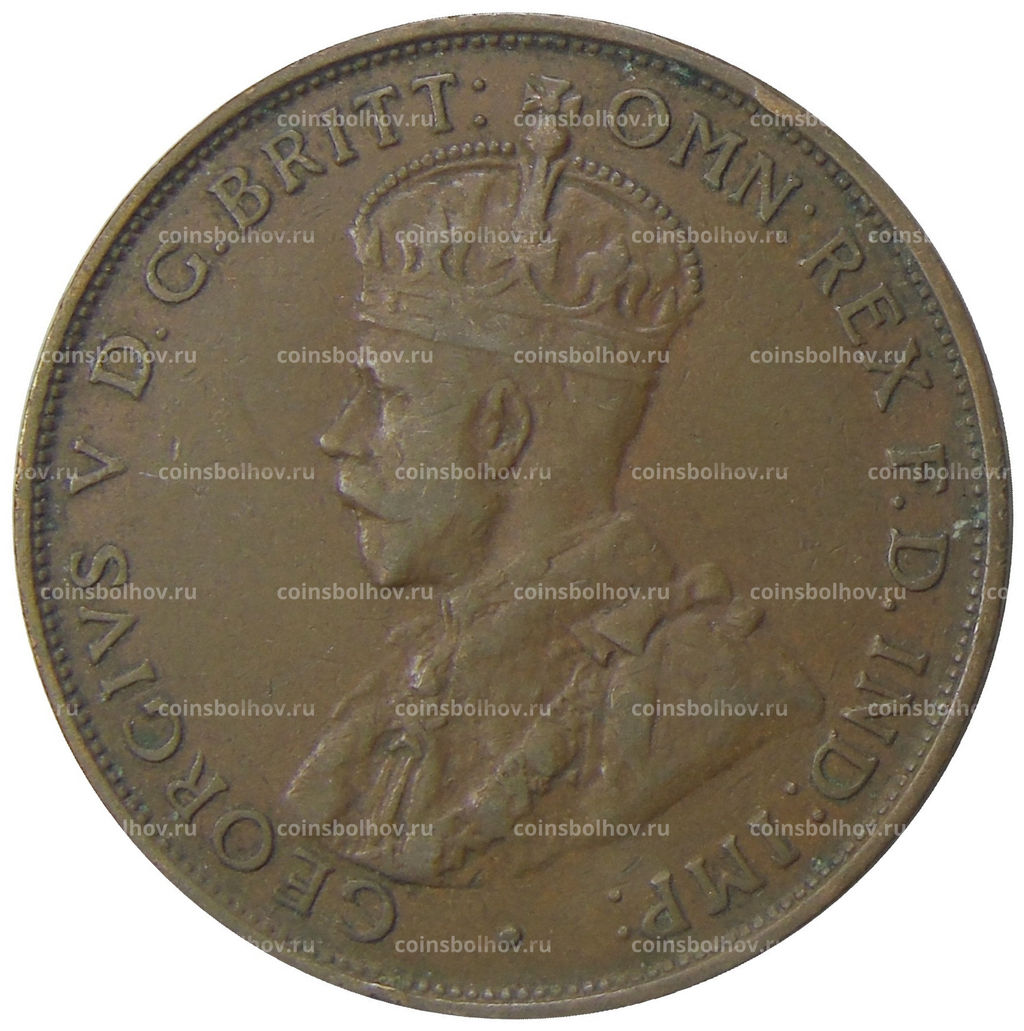 Монета 1 пенни 1933 года Австралия