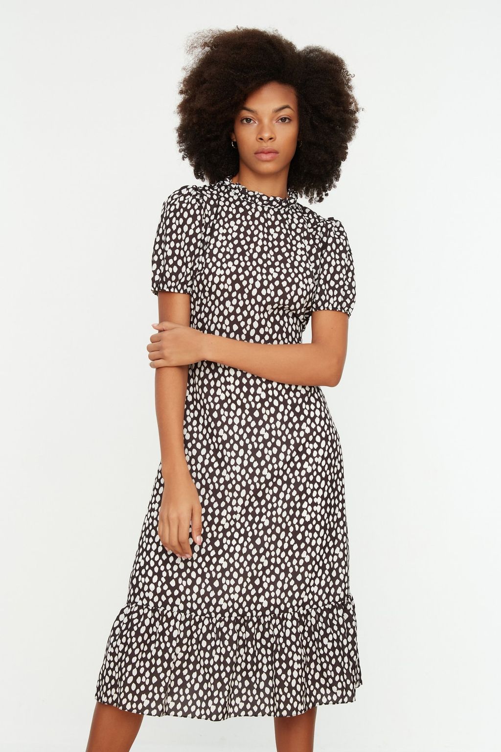 TRENDYOLMILLA Ac?k Mavi Cicekli A Kesim F?rf?rl? Midi Dokuma Elbise TWOSS20EL0894  фото 41