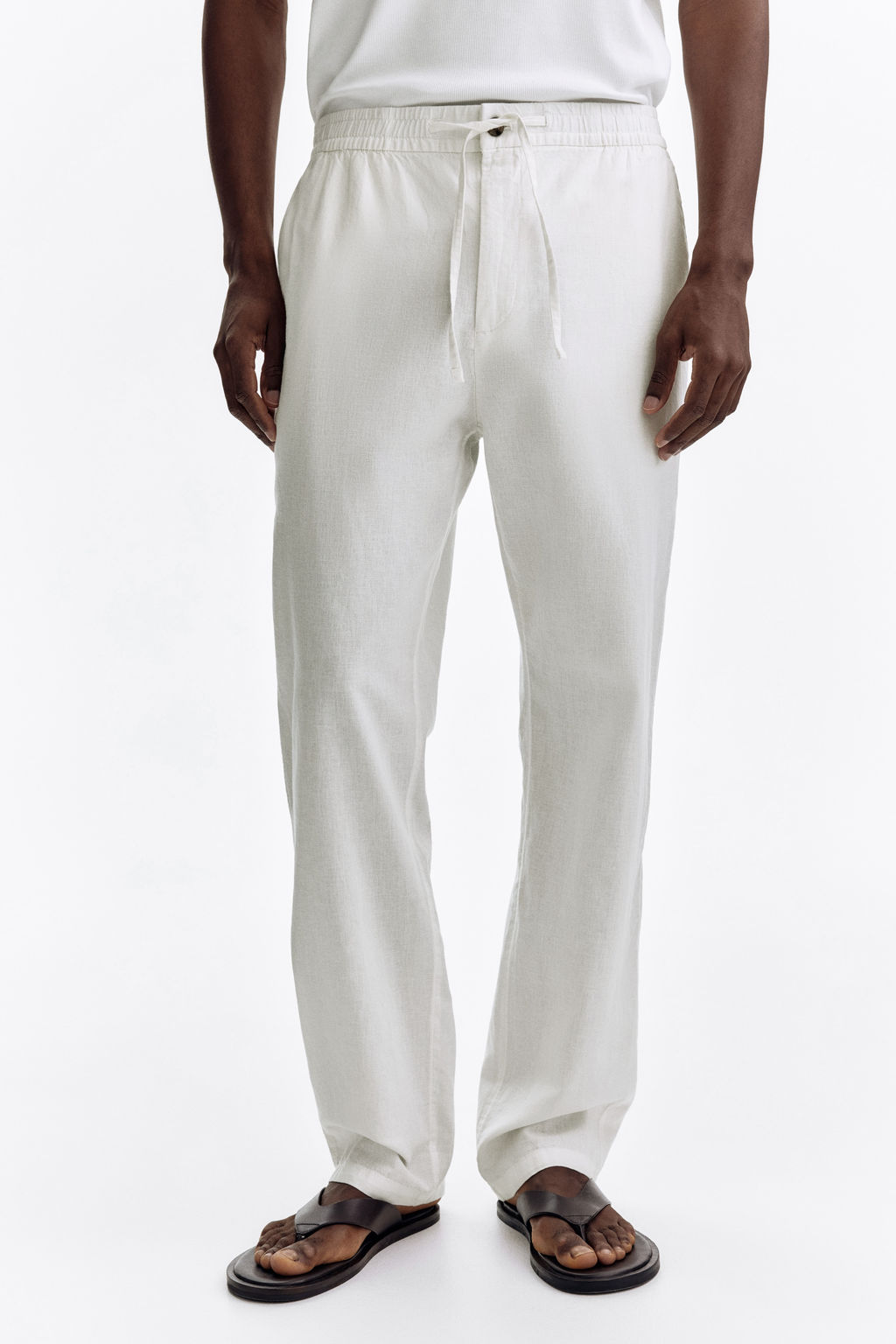 Pantal?n en mezcla de lino Regular Fit - H&m фото 8