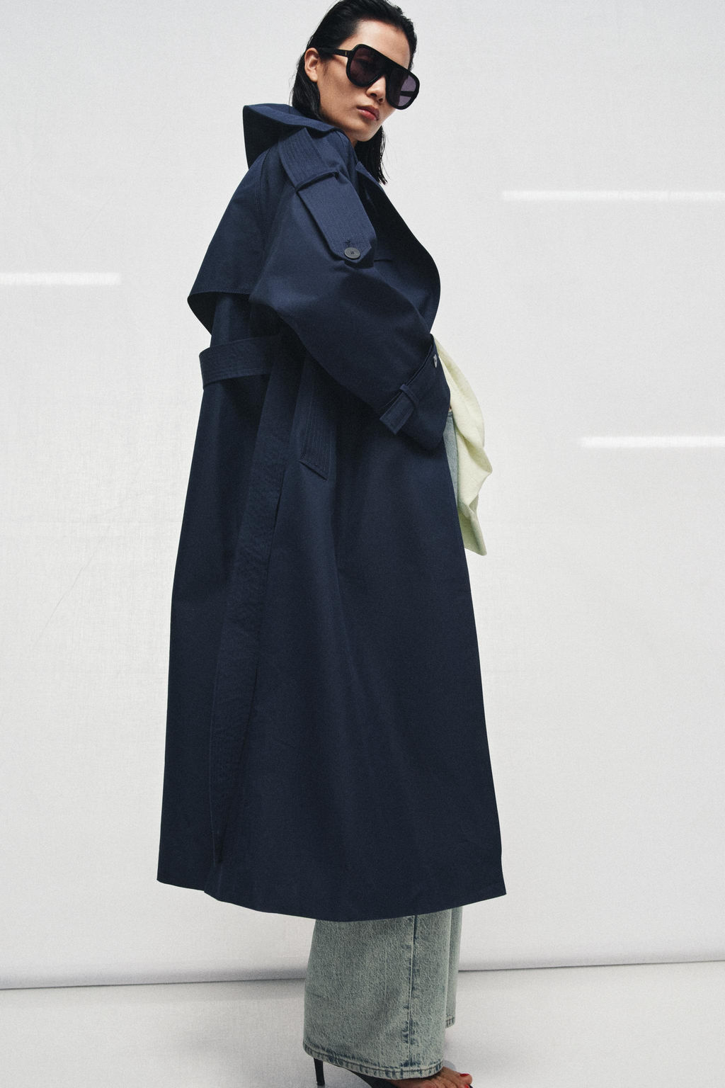 TRENCH OVERSIZE CINTUR?N ZW COLLECTION / Azul - Zara фото 3