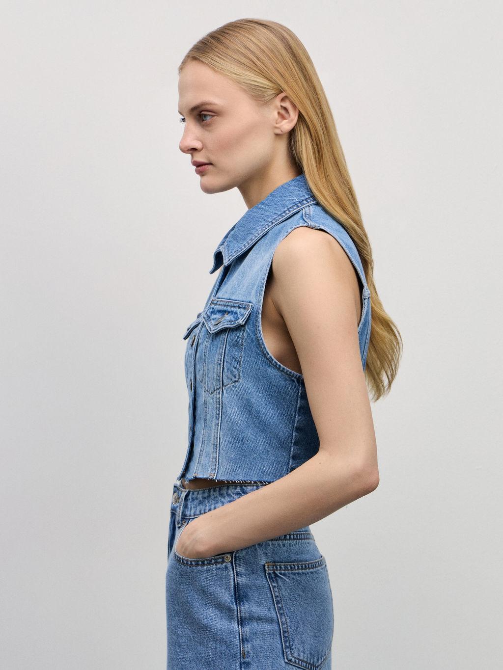 Джинсовый жилет / Zarina  фото 4