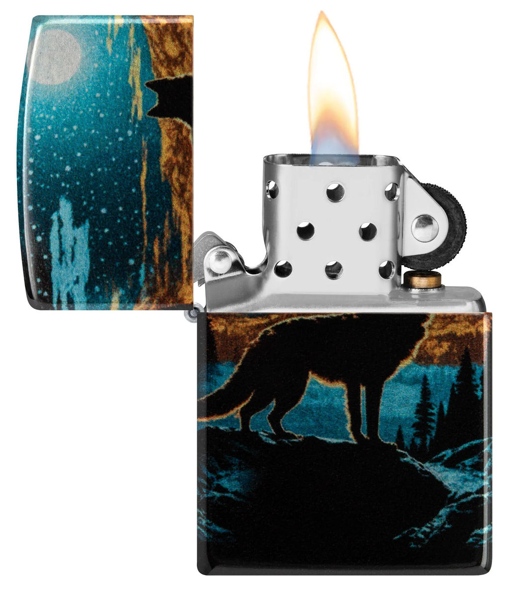 Зажигалка ZIPPO Волк в лунном свете | Moonlight Wolf 46252  фото 3