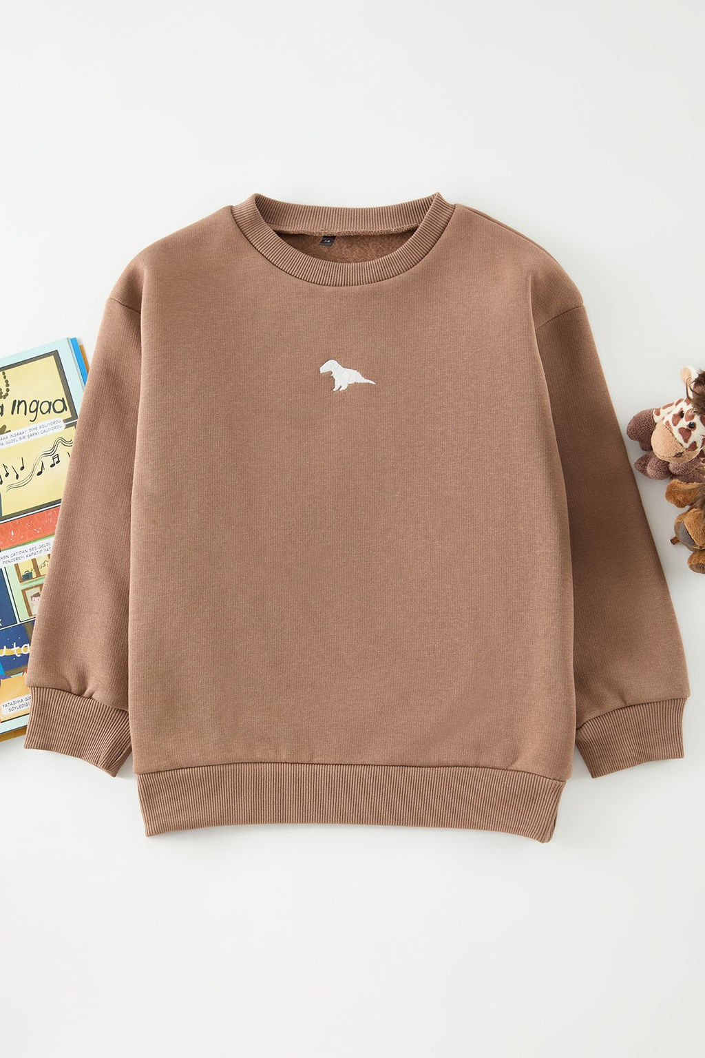Kahverengi Unisex Bask?l? Orme Mini Me Sweatshirt TKDAW25SW00069
