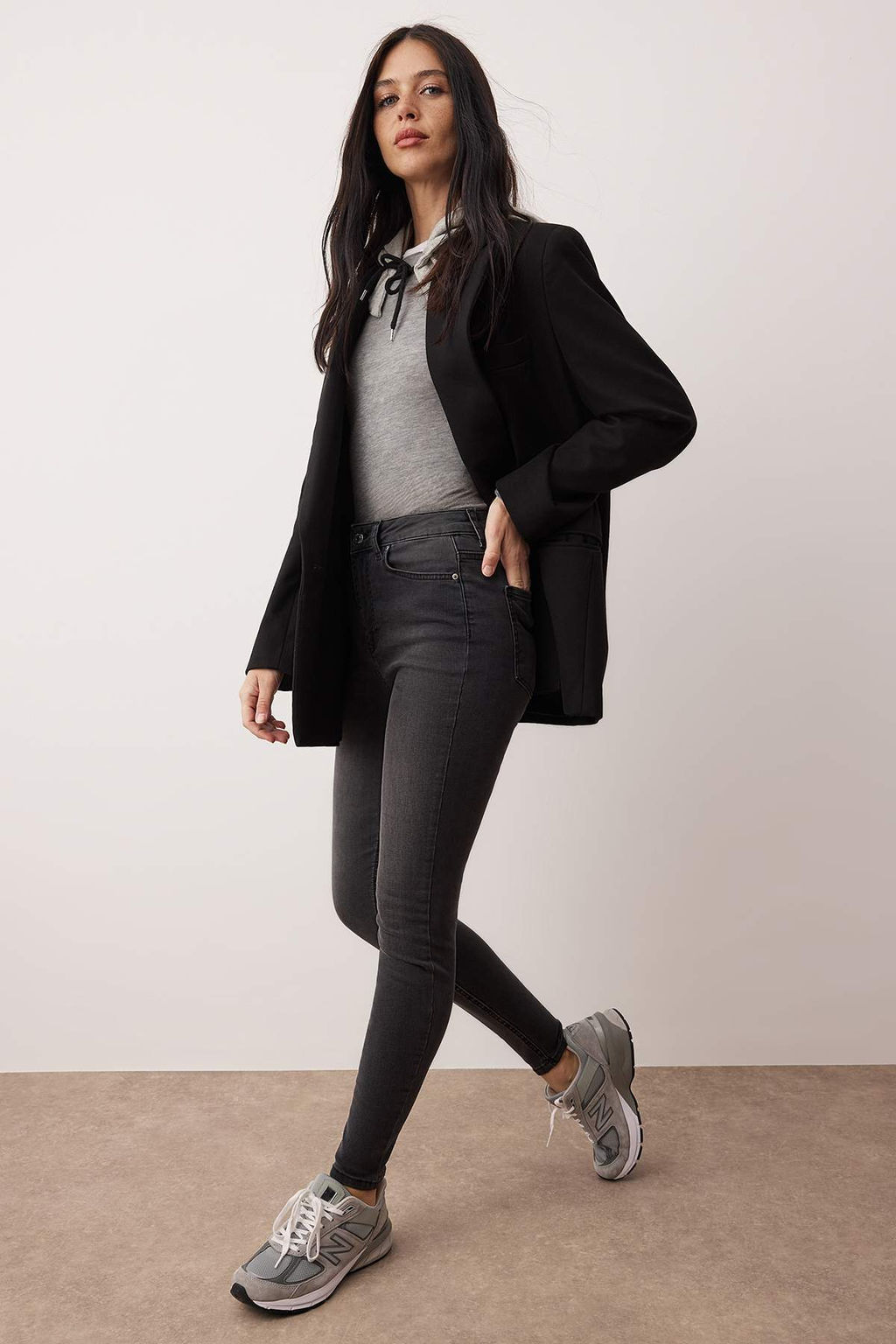 Antrasit Yuksek Bel Skinny Jeans TWOAW26JE00254 - Trendyolmilla фото 2