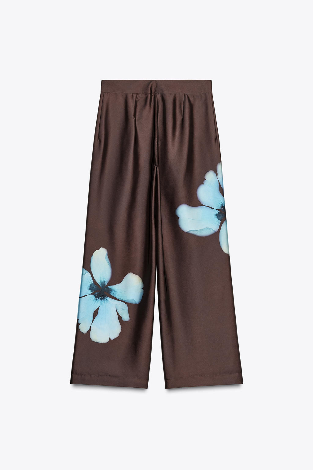 FLORAL PRINT SATIN TROUSERS - Zara фото 13