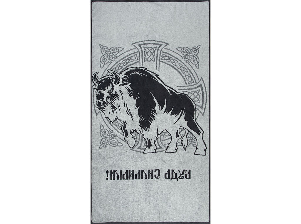 Полотенце махровое 6с102.413ж1 Будь сильным(антрацит) 81х160см