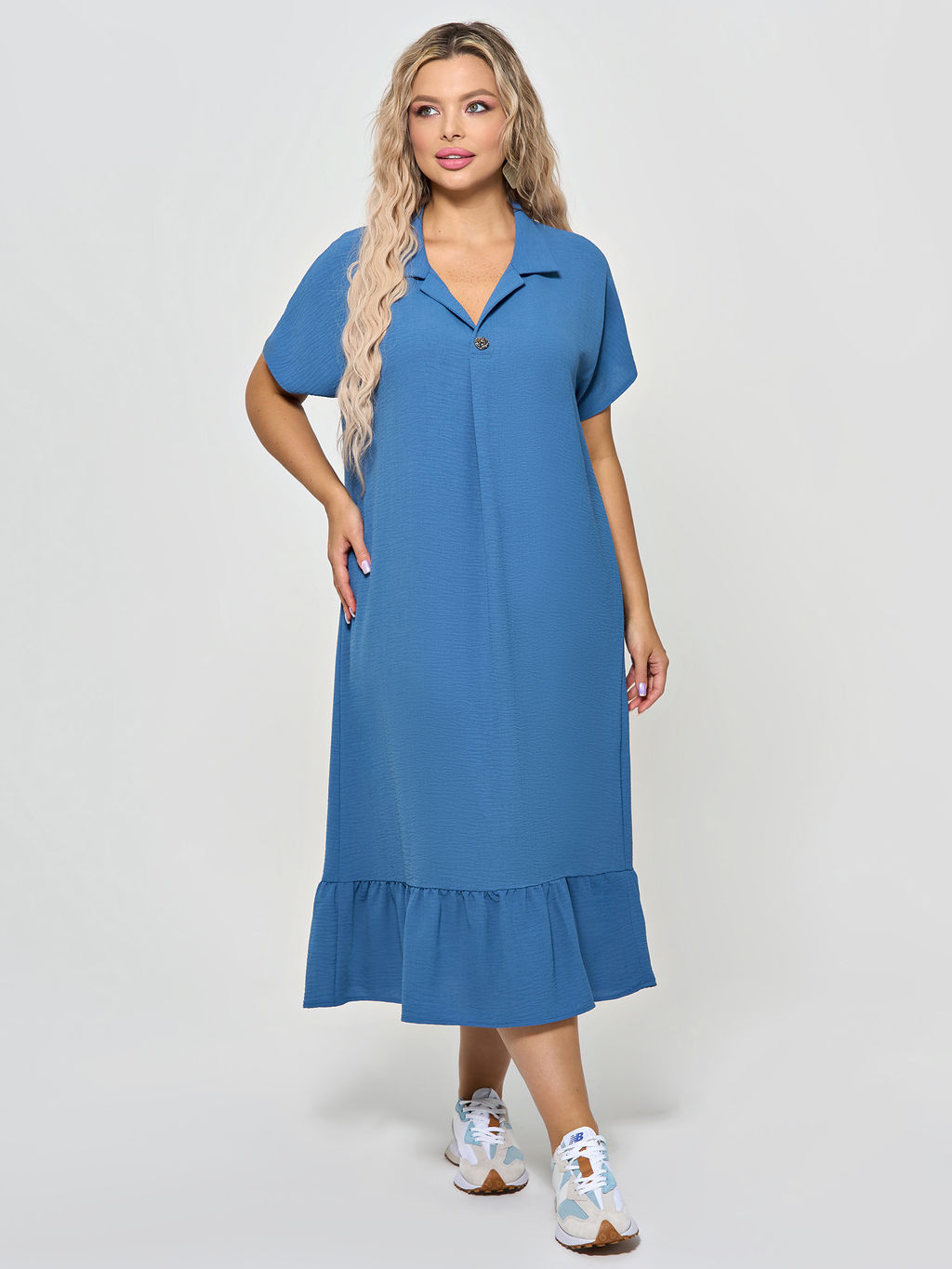 Платье 0339-1с темно-голубой - Dora фото 11