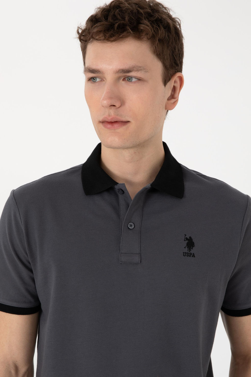 Erkek Regular Fit Polo Yaka Antrasit Basic Ti__rt Sepette S_rpriz _ndirim - U.s. polo assn фото 2