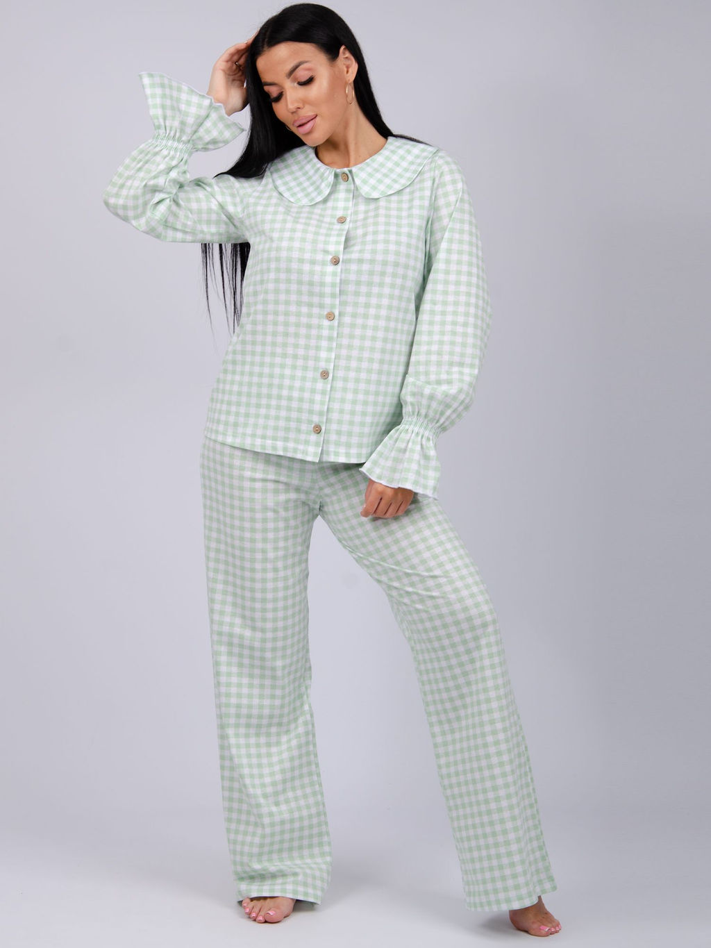 Пижама "Алези 2" зелёная, трикотаж