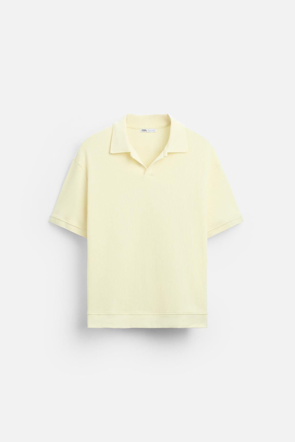 TEXTURED POLO SHIRT WITH RIBBED TRIMS - Zara фото 68
