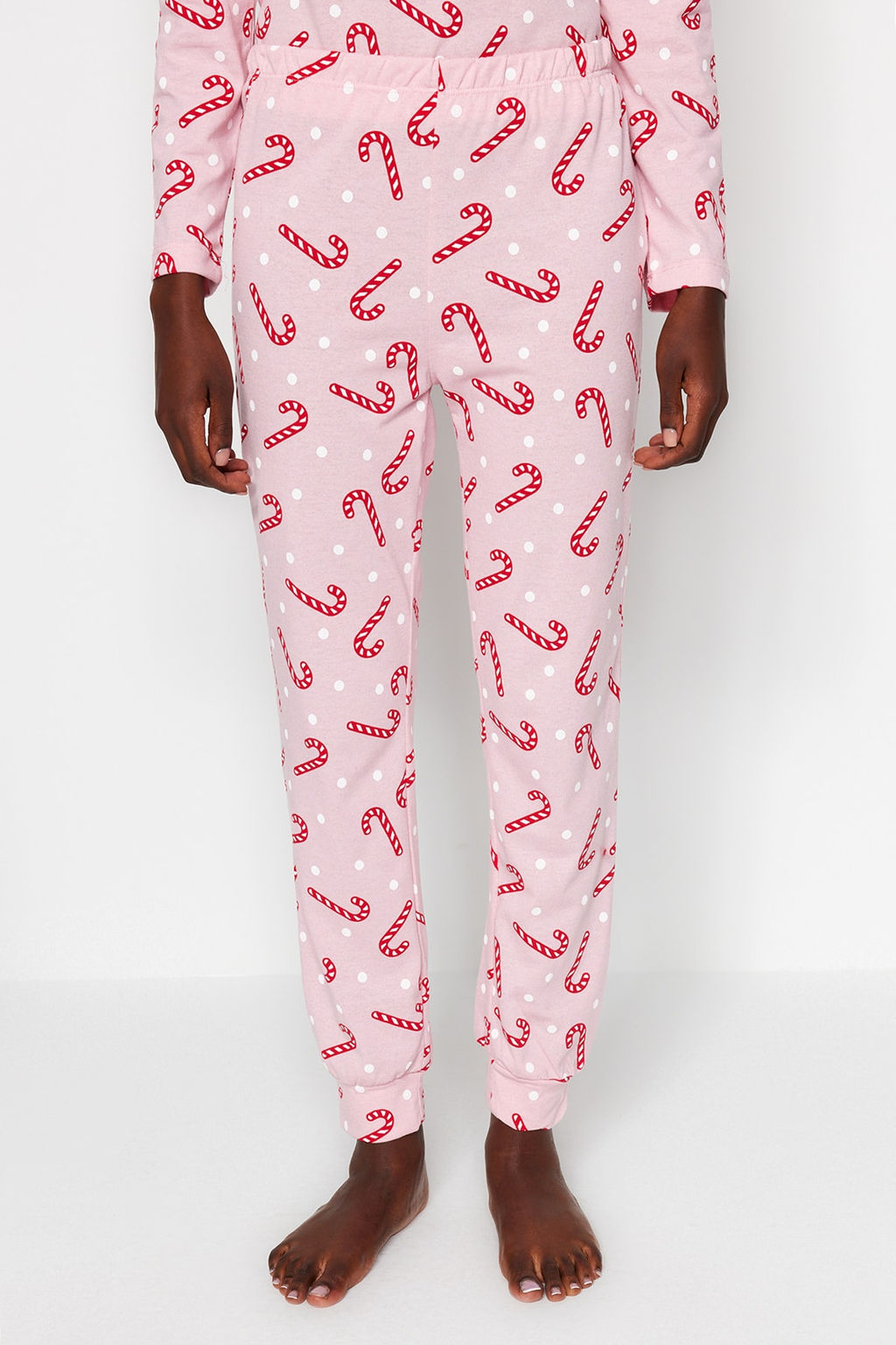 Trendyolmilla Lacivert %100 Pamuklu Y?lbas? Temal? Orme Pijama Tak?m? THMAW21PT0771  фото 12