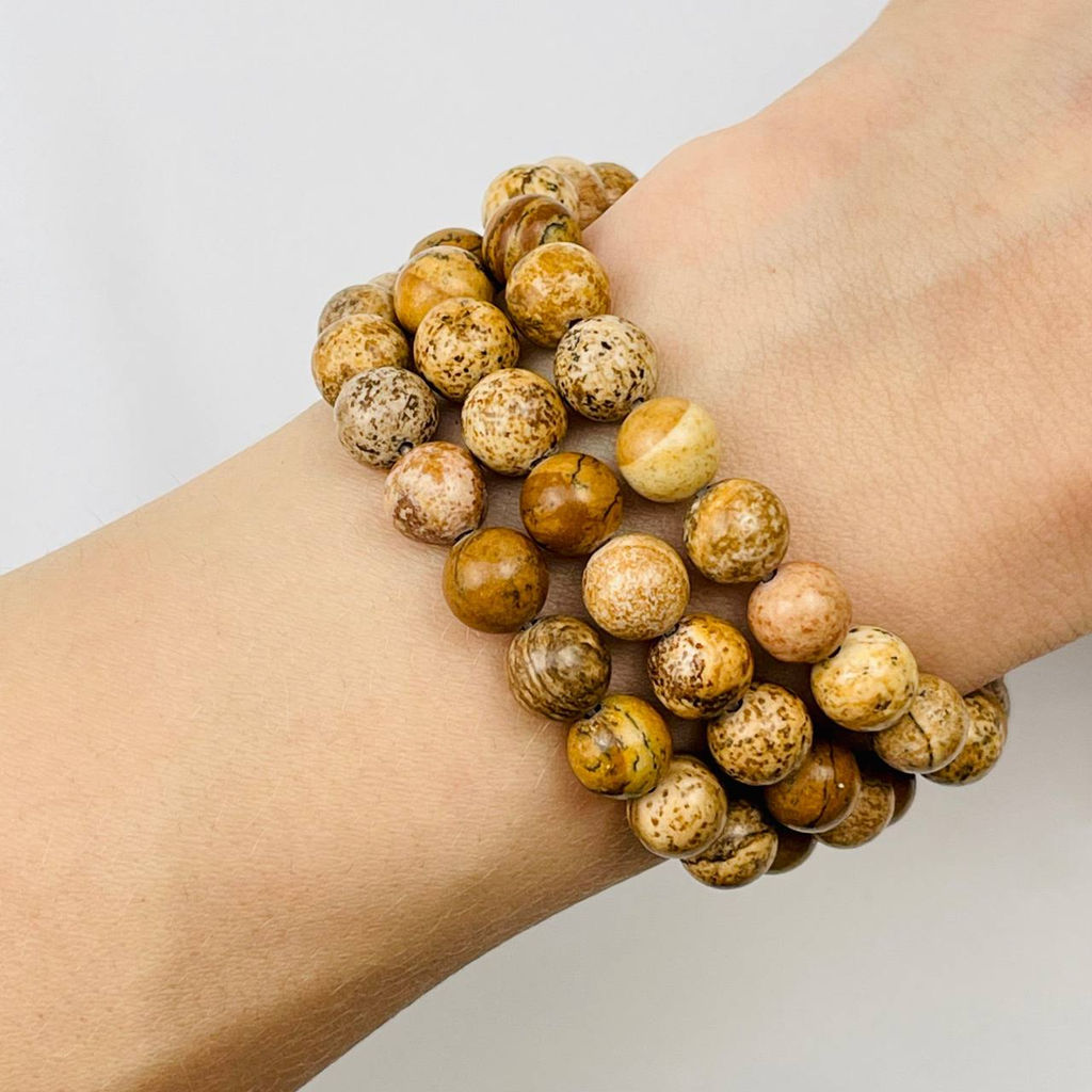 Бусины для украшений из песочной Яшмы (44 бусины) 38 см