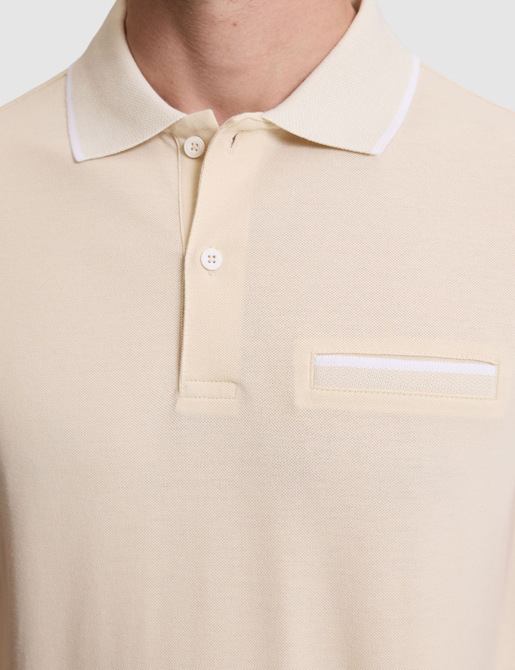 Bej Slim Fit %100 Pamuk D__meli Polo Yaka Ti__rt