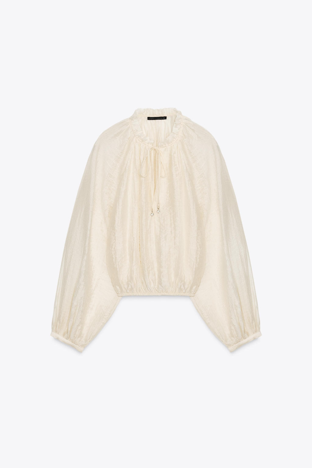 FLOWING BLOUSE WITH PUFF SLEEVES - Zara фото 6
